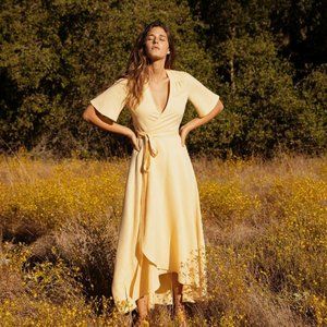 Christy Dawn, Bluebell Dress, Yellow Linen - M